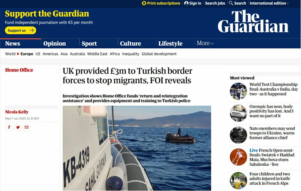 Αποκάλυψη Guardian – Πώς η Βρετανία χρηματοδοτεί την Τουρκία για να μην στέλνει μετανάστες στο ΗΒ